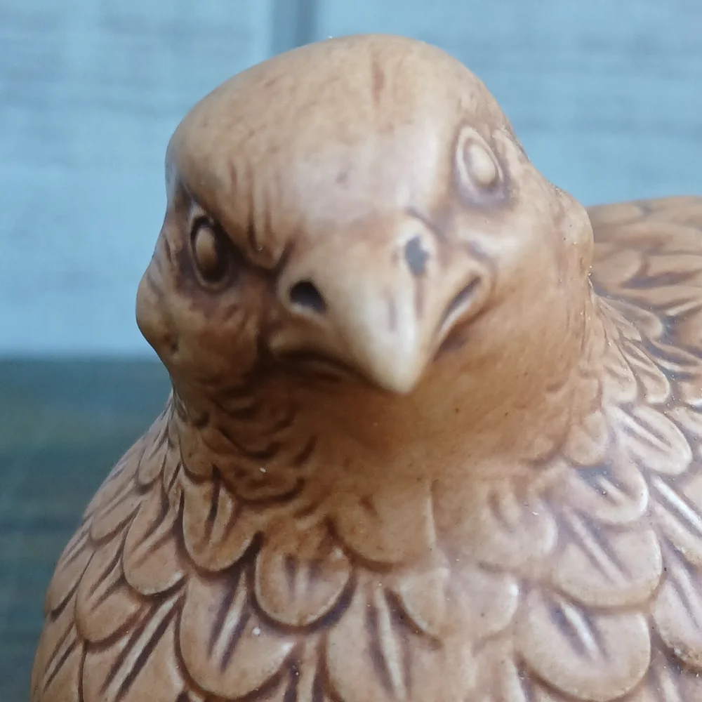 Vintage Norcrest Quail Ceramic Figurine #A610. Charming Ceramic Quail Tan Bird